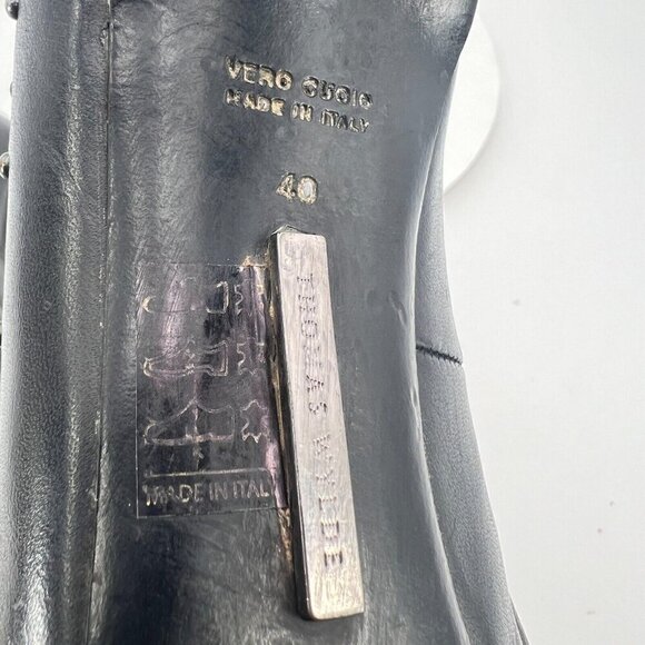 Thomas Wylde Women Size EU 40 US 9 Black Studded Leather Classic Stiletto Heels - Picture 11 of 16